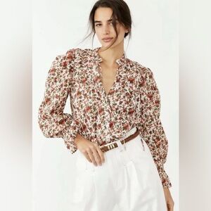 Free People Floral Meant To Be Romantic Blouse Size M EUC